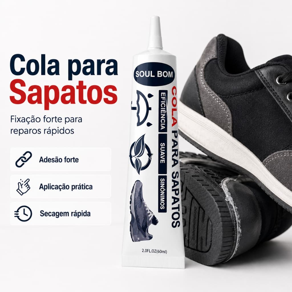 Cola para Reparo de Solado de Tênis | Super Fixação à Prova d'Água e Resistente ao Calor 60ml