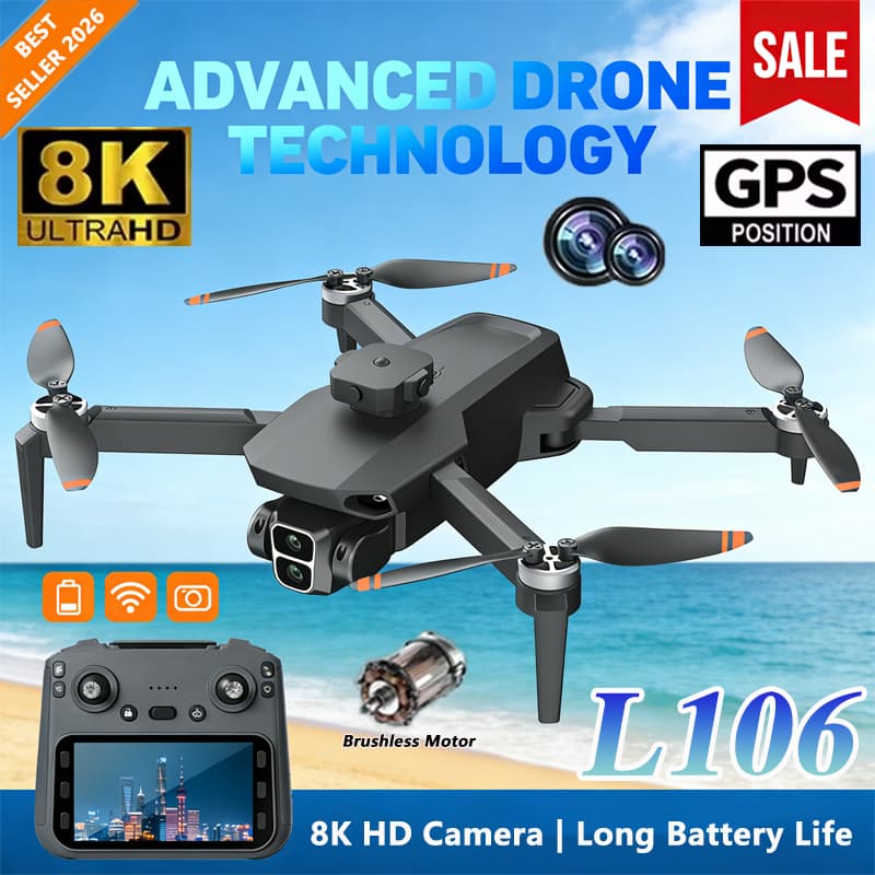 L106/L106-1 8K HD Drone Com GPS Evitar Obstáculos Dobrável Câmera Sem Escova Controle Remoto Quadcopter UAV Brinquedos P
