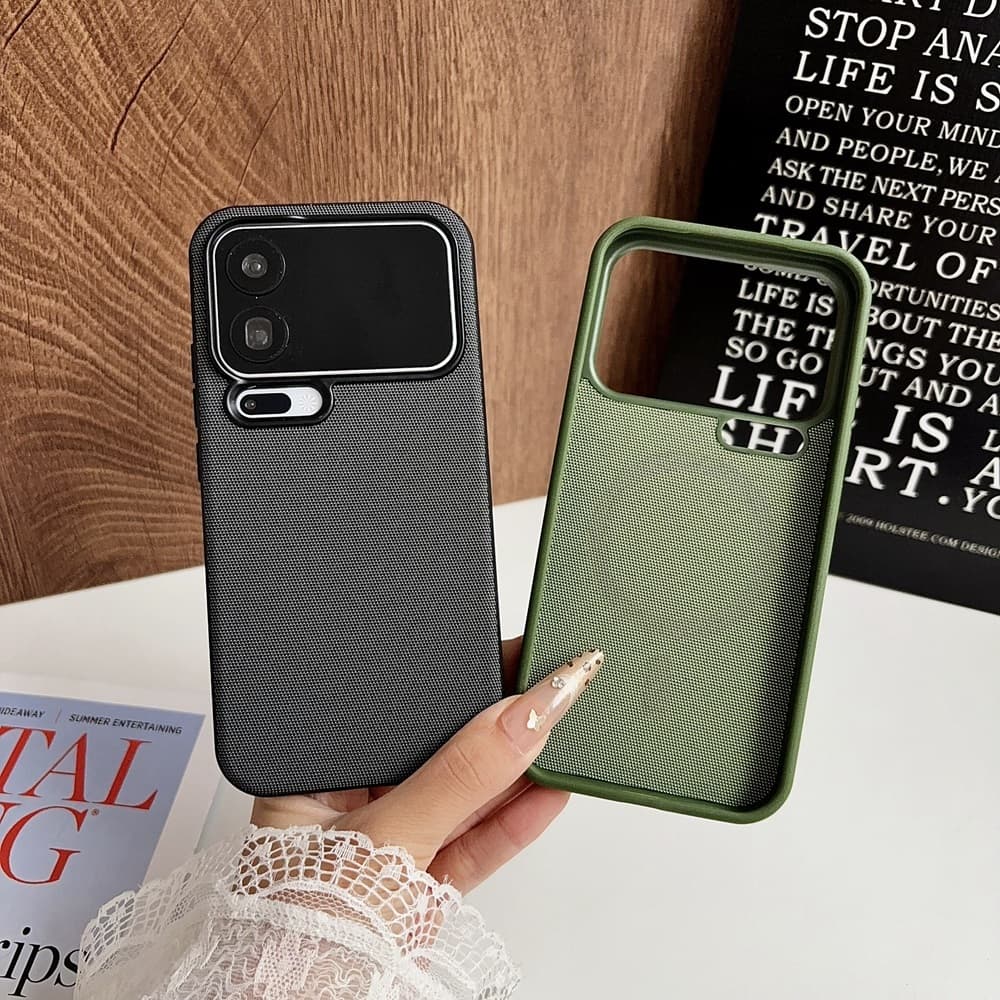 Oficial Techtecido Pano Pele Caso De Telefone Para Xiaomi Mi 15 17 Pro Max Botões De Metal Moldura Silicone Capa De Carr