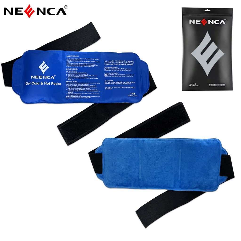 NEENCA Bolsa de Gel Reutilizável Quente e Frio 14x6 com Alça Ajustável Compressa Flexível Ombro Joelho Costas Tornozelo