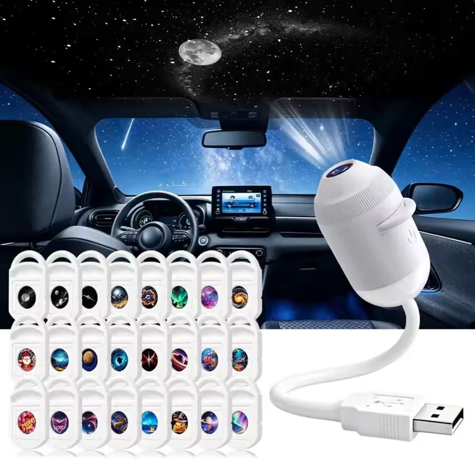 Novo Mini USB Plug-in Galaxy Star Projetor Luz Noturna 360 ° Giratória Do Céu Estrelado Da Nebulosa Aurora Para A Decora
