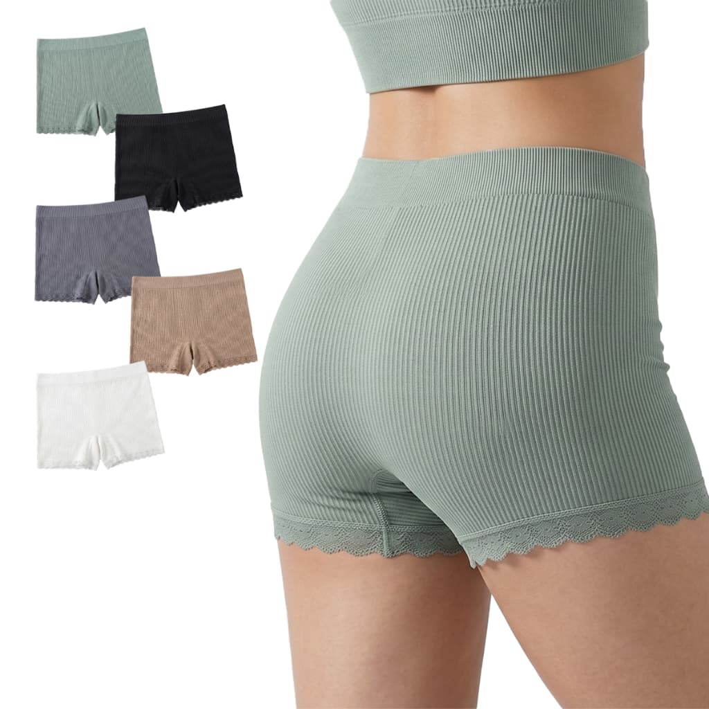Kit 4 Calcinhas Femininas Cintura Alta com Renda, Algodão Puro, Invisível, Elástica e Respirável