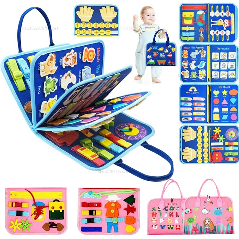 Bebê Ocupado Placa Com Página DIY Montessori Brinquedos Criança Aprendizagem Precoce Brinquedo Sensorial Desenvolver Hab