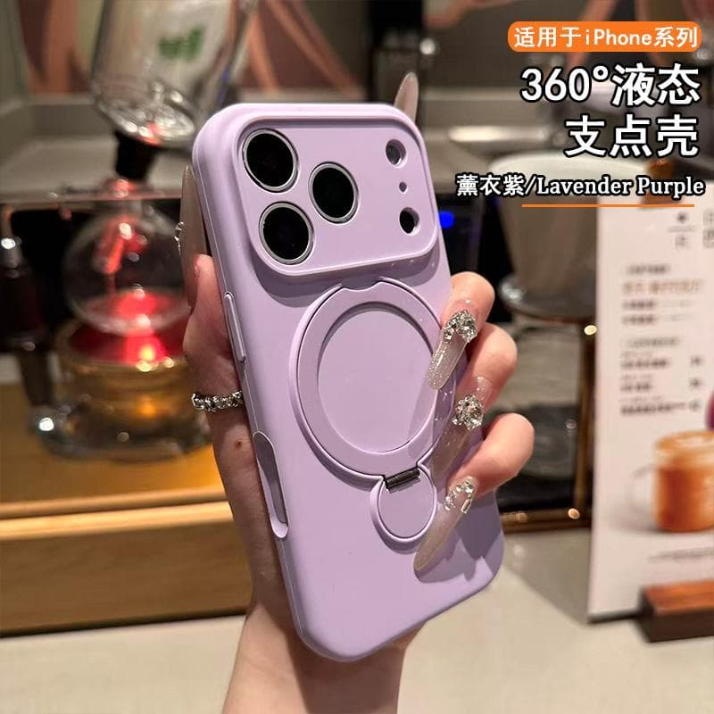 Capa de telefone com suporte magnético de Silicone líquido de alta qualidade, adequada para iPhone 13 14 15 16 17 Pro Ma