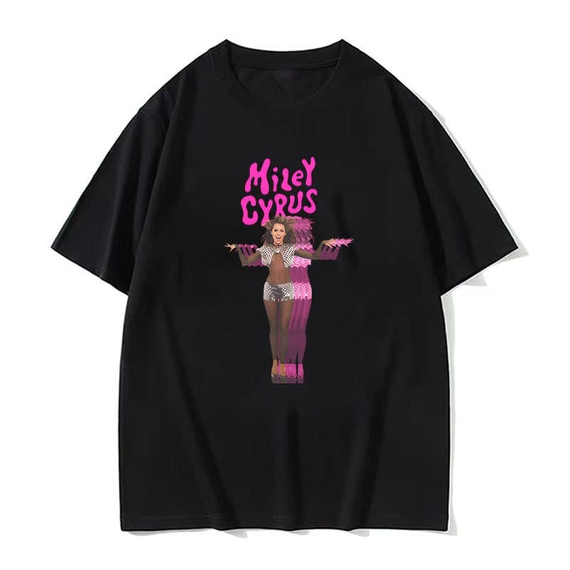 Miley Cyrus Camiseta De Algodão De Alta Qualidade Verão Casual Manga Curta Feminina/Masculina Streetwear Impressão Gráfi