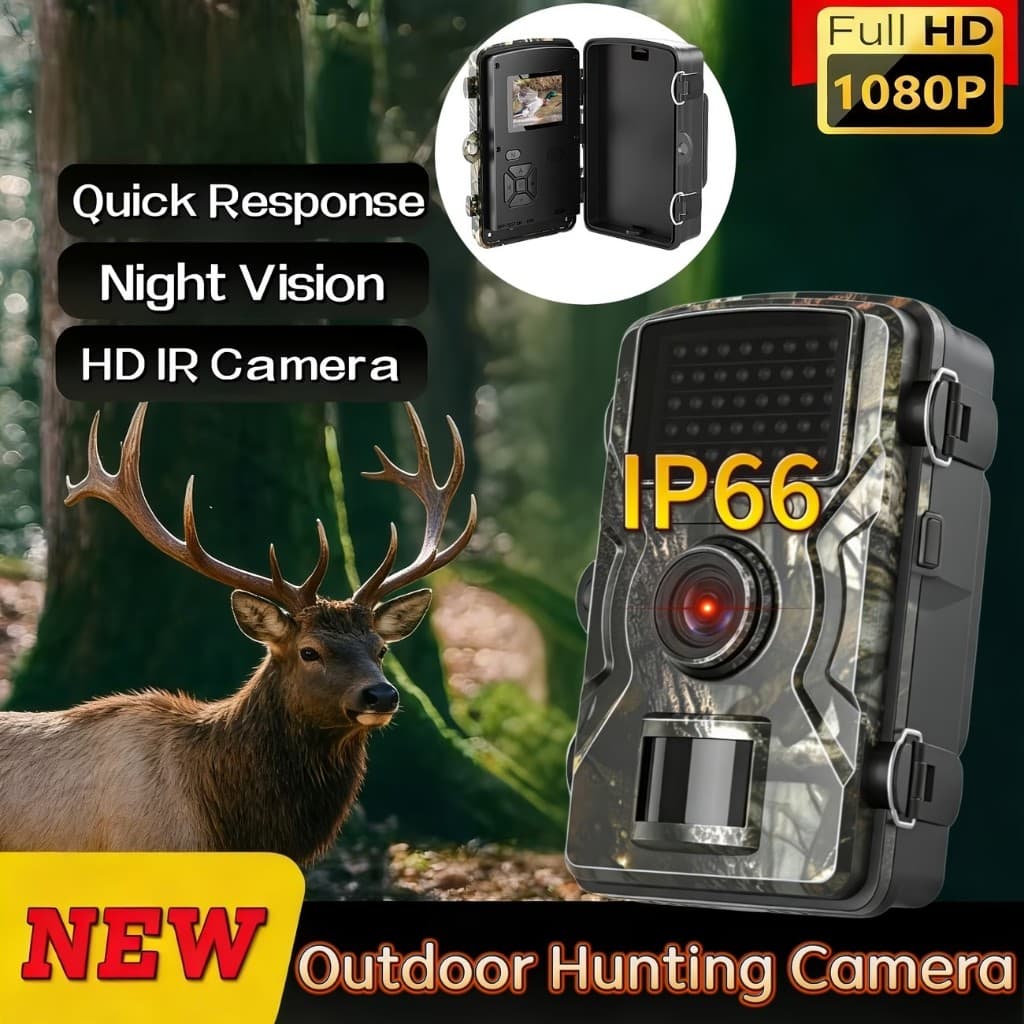 Câmera De Trilha Para Caça 1080P Night Vision 16MP Pode Gravar Vídeos E Tirar Fotos
