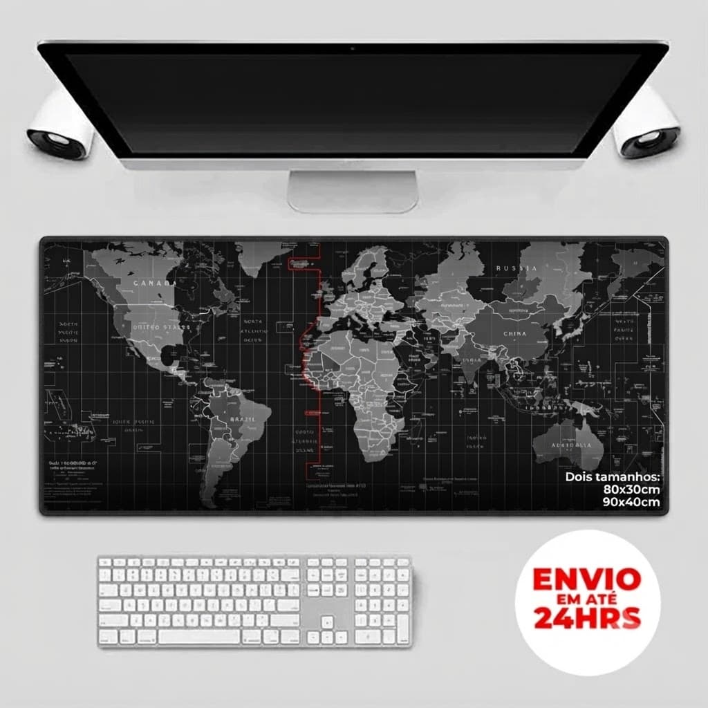 Mouse Pad Gamer Speed 90x40cm Antiderrapante Emborrachado com Precisão e Borda Costurada