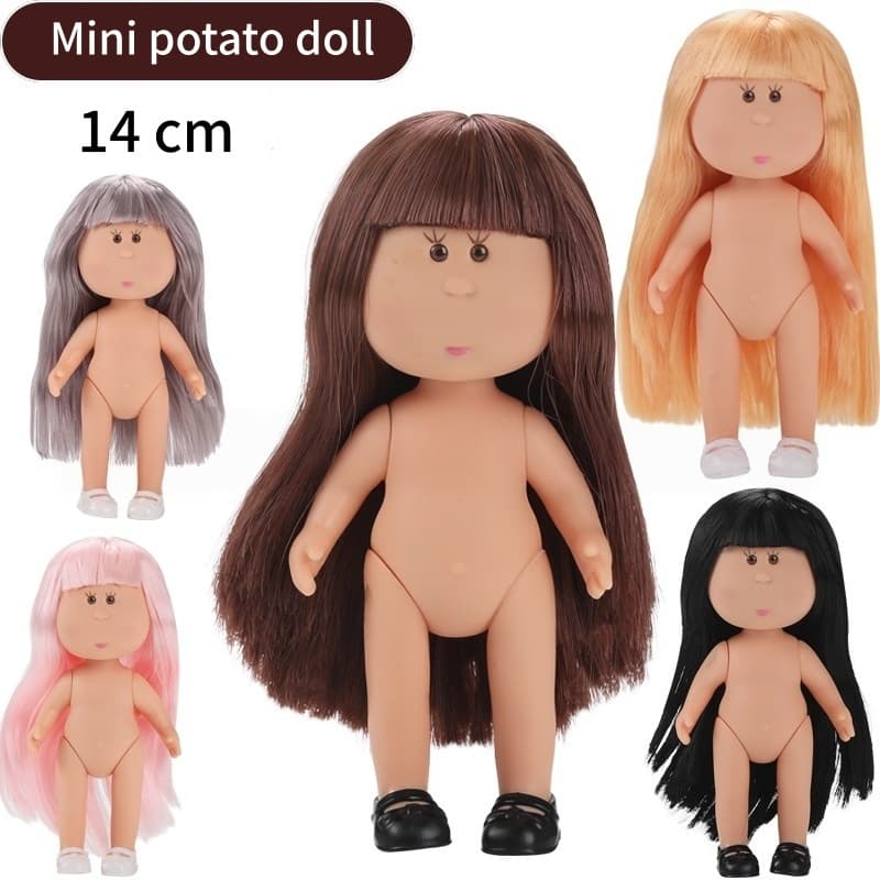14cm Mini boneca de batata boneca nua pequena batata corpo DIY vestir boneca