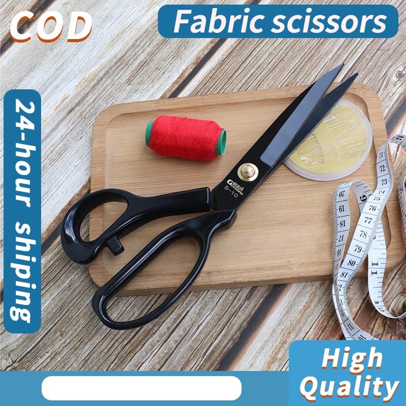 Tesoura de alfaiate Geesong Tesoura de aço PVC de 10 polegadas preta Tesoura de costura DIY