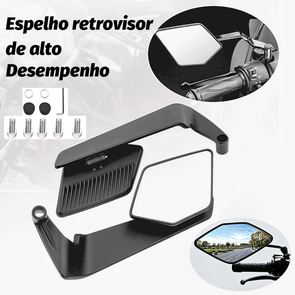 Espelho Retrovisor New Airfoil Asa Giratório, Alumínio Vento Esportivo Universal HONDA/YAMAHA TODAS