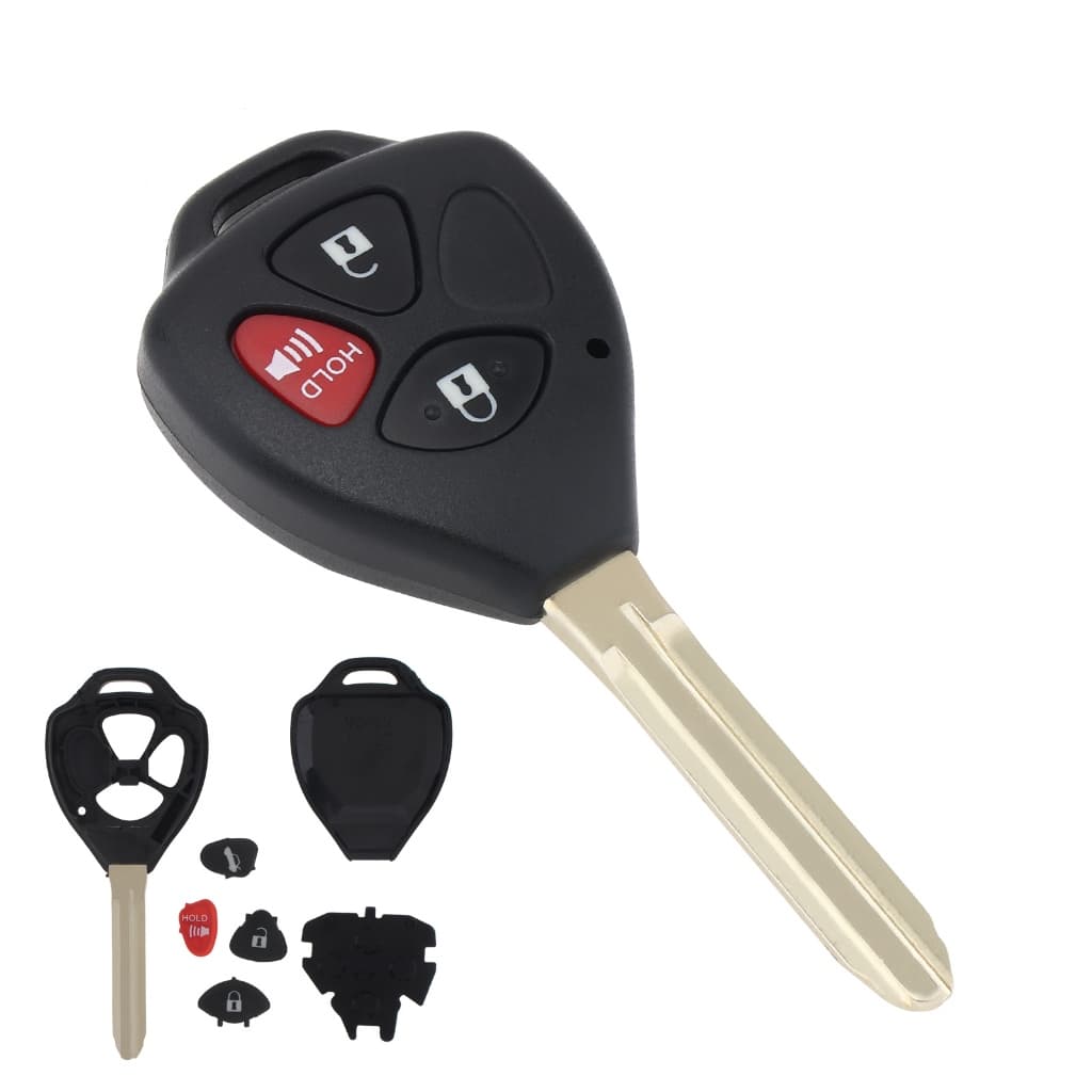 Capa De Chave Inteligente Sem Cortes De 3 Botões Para Toyota Corolla RAV4 Yaris Venza Remote Fob Case