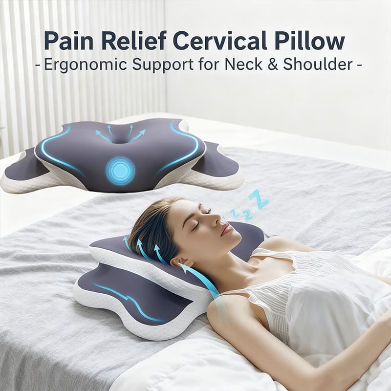 Almofada De Apoio Cervical Para Dormir , Núcleo De Travesseiro De Espuma Viscoelástica , Lateral , Anti-Ronco , Parar De