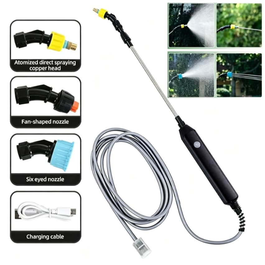 Pulverizador Elétrico Portátil Automático Recarregável Jato Ajustável Para Jardim e Agricultura