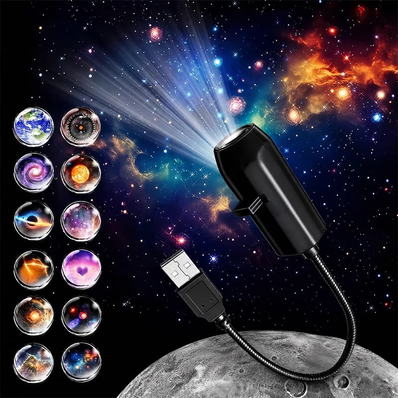 [jageekt] Projetor Romântico Portátil Galaxy Star USB LED Lâmpada Atmosférica Luz Noturna Regulável Para Decoração De Ca