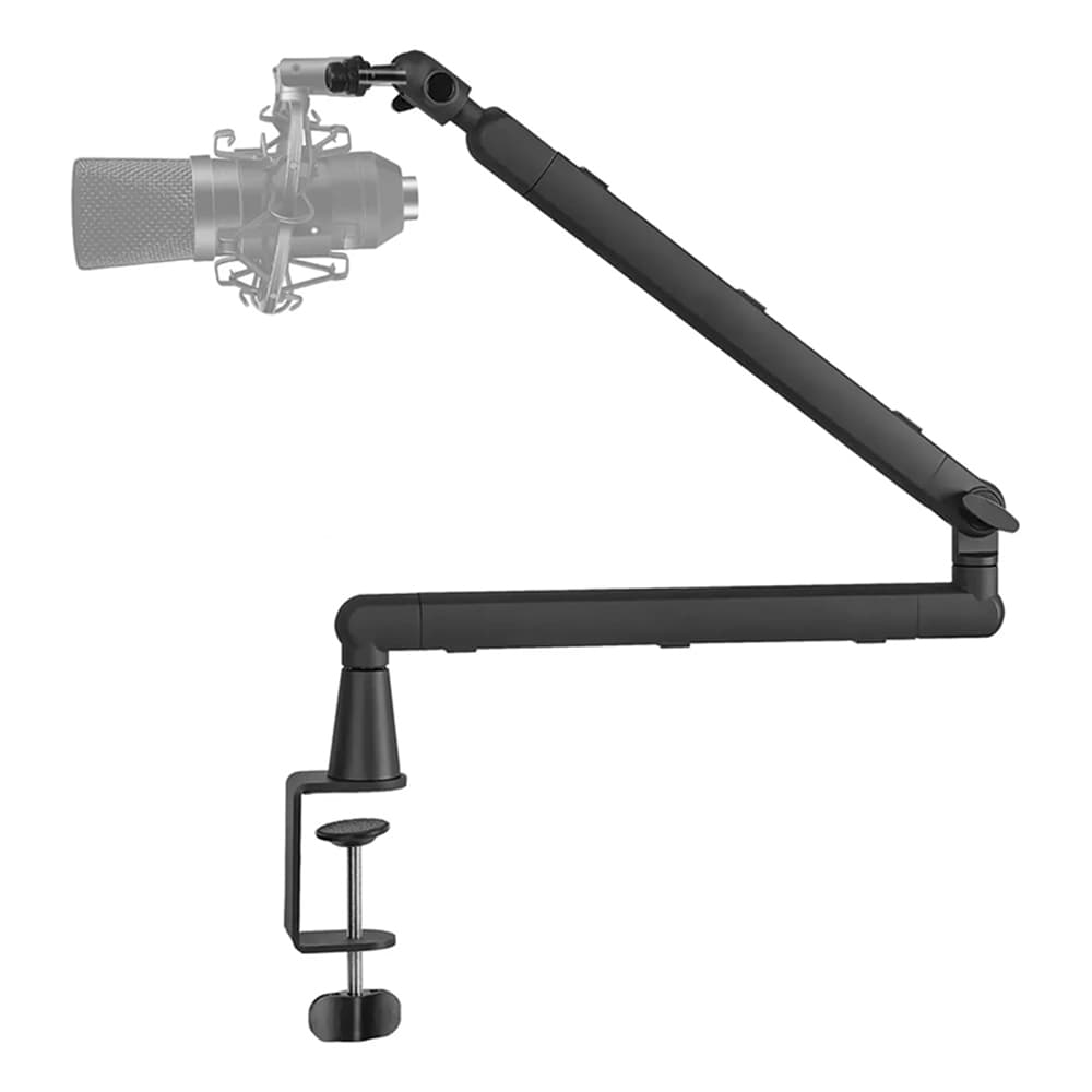 Suporte Braço Articulado Microfone Mesa Podcast Estúdio Profissional Pedestal Flexível 360 Graus Gamer