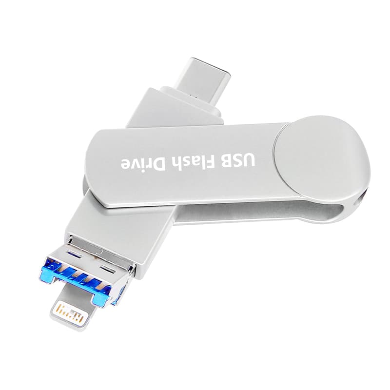 Unidade USB De Telefone OTG 3 Em 1 , Bastão De Memória Externo Para iPhone/Android/PC , Backup Rápido Fotos E Vídeos