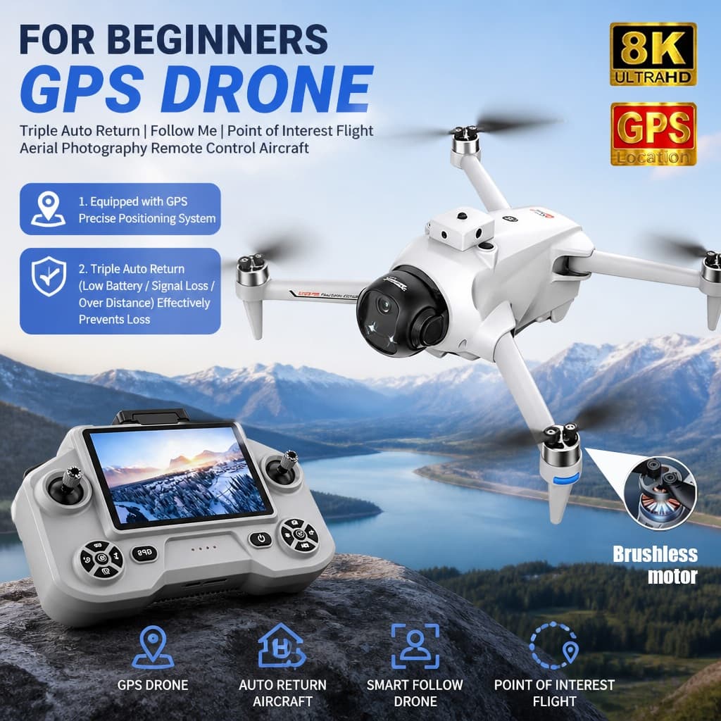 YL059 Drone 8K Profissional Câmera Dupla GPS FPV Motor Sem Escova Fluxo Óptico Pairando Dobrável Quadcopter 4K RC Dron B
