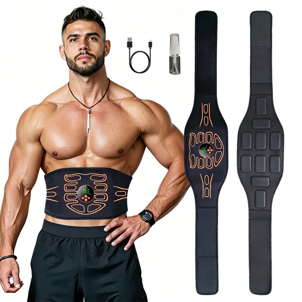 Inteligente ABS Estimulador Tonificação Abdominal Cinto Toner Muscular Carga USB Corpo Moldar Fitness Massagem Treinamen