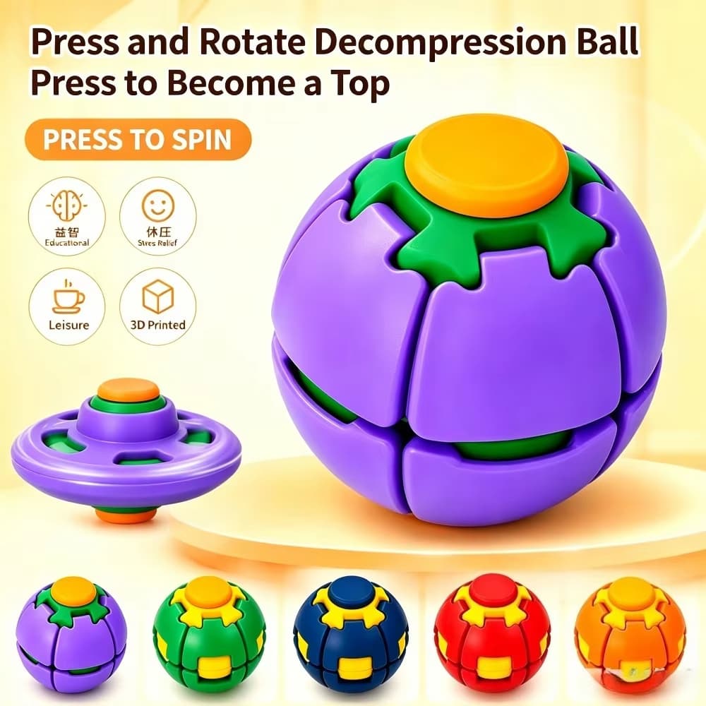 1pc Diy Feijão Mágico Fidget Bola Spinner Quebra-Cabeça Cubo Alívio Do Estresse Brinquedo Giroscópio Educacional Para Cr