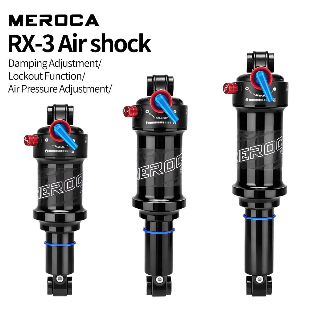 MEROCA RX3 Mountain Bike Amortecedor De Ar 165mm/190mm/210mm Bloqueio Rebote Amortecimento Ajustável MTB Suspensão Cauda