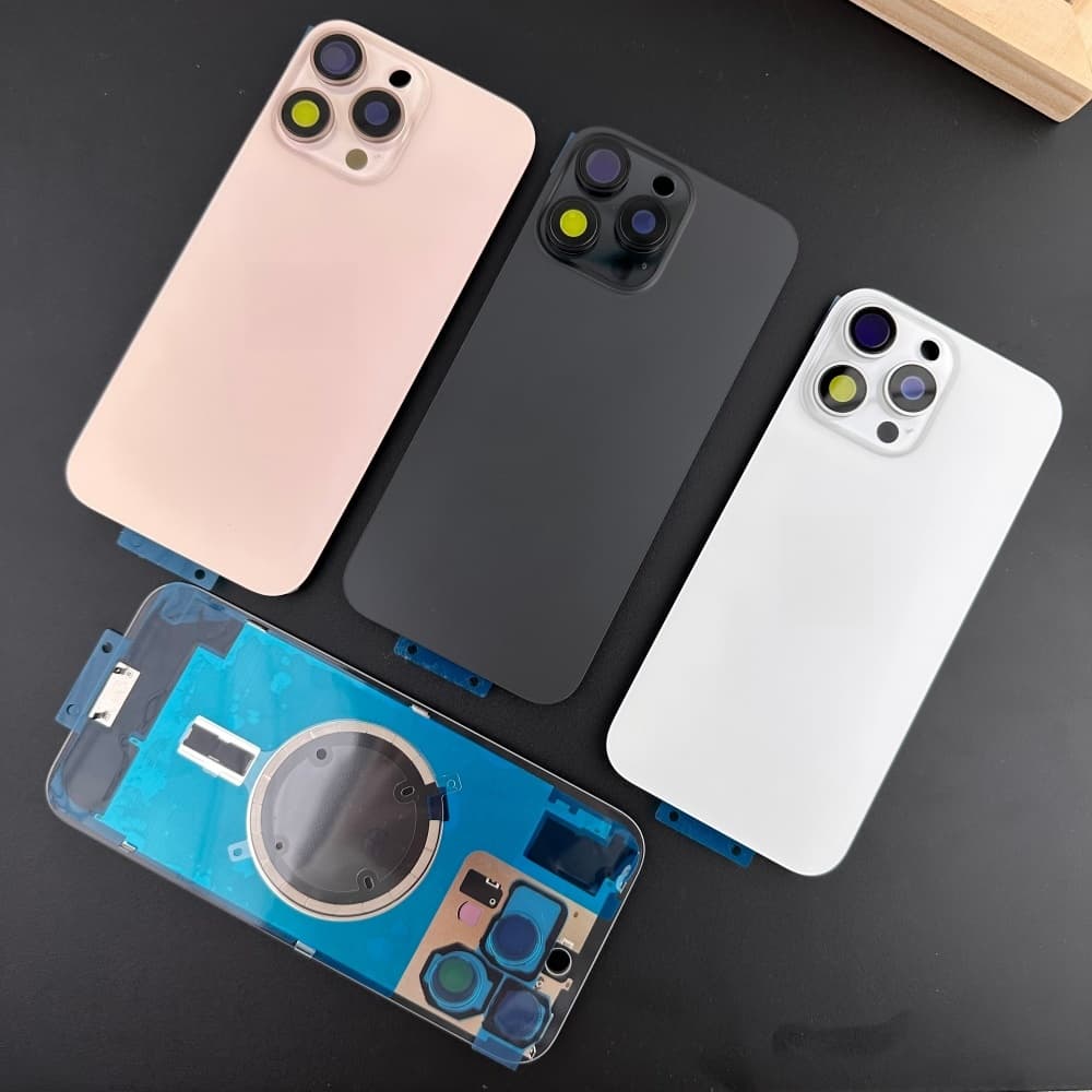 Capa Traseira De Vidro Fosco Com Moldura De Lente Para iphone 16Pro 16 Pro Max Placa Metal Acessórios De Substituição De