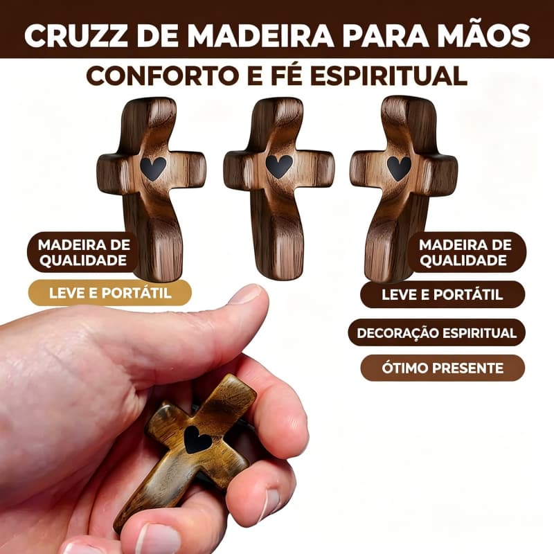 1/4/8 Peças Crucifixo de Madeira Conforto Segurando Cruz Poeta Tamanho Pequeno Portátil Oração Al