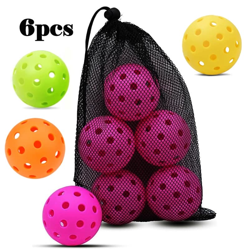 6 Unidades De Bolas De Pickleball Ao Ar Livre Com 40 Furos-Salto Alto Durável-Pickleballs True Flight-Acessórios Para Tr