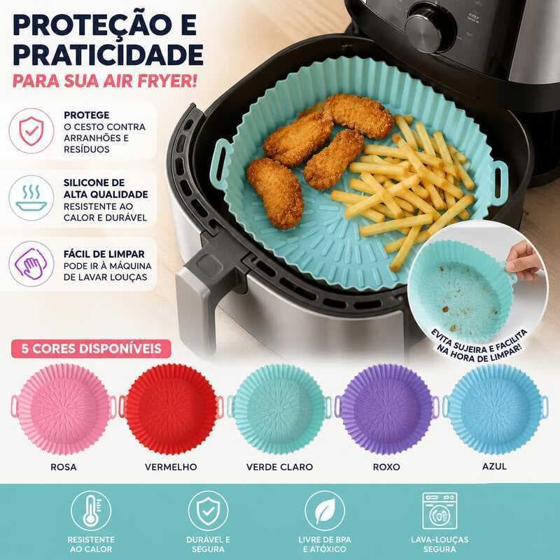 Kit 1/2/3 Molde De Silicone Para Fritadeira De Ar , Forno De Micro-Ondas , Assadeira , Reutilizável , Antiaderente , Fle