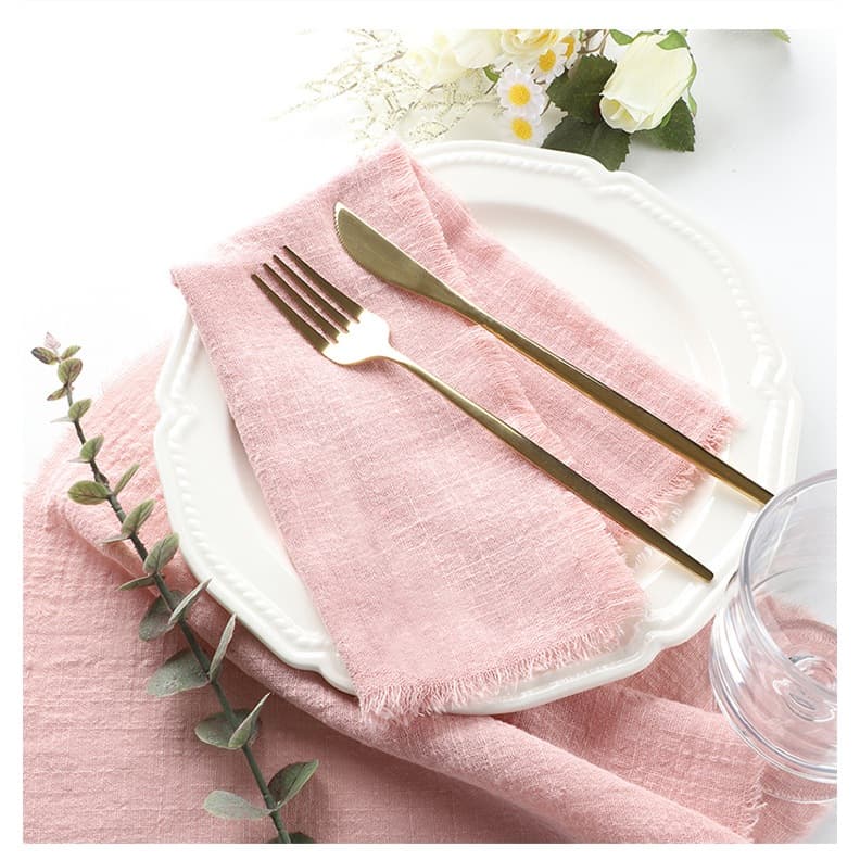 Guardanapos elegantes em estilo francês – macios, duráveis ​​e laváveis ​​(32 x 32 cm, pacote com 20