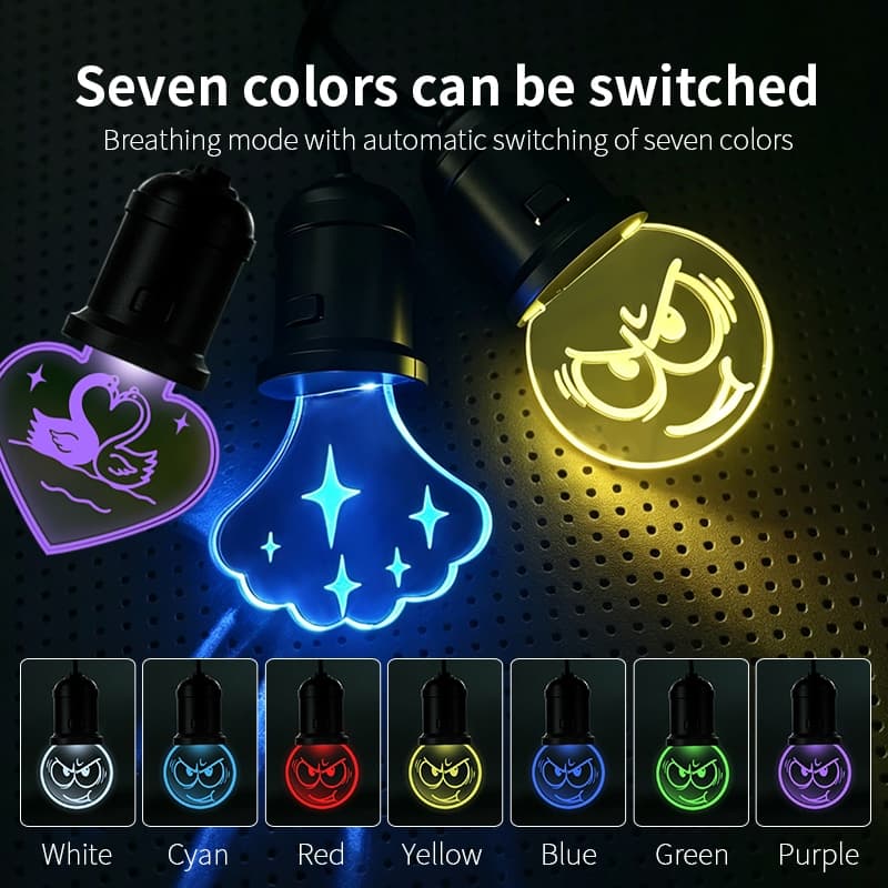 1 Pçs Carro Ambiente Pingente Luz Smiley Rosto Design Macio Quente Fácil Controle De Um Botão Para Carros Acampamento &