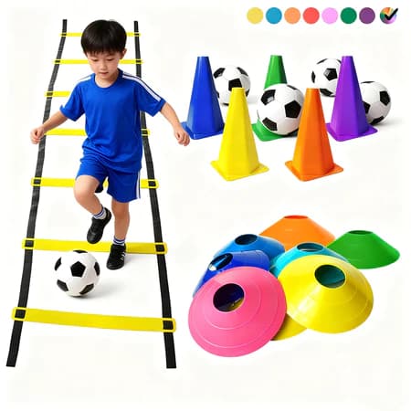 NINJA-MAX Kit Funcional Agilidade 5 Chapéus + 5 Cones e Escada Treino Futebol
