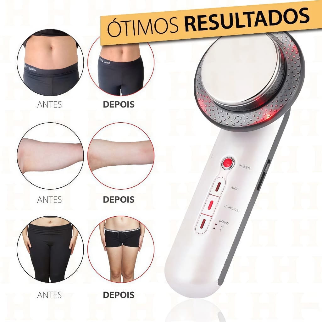 Lipo Cavitação 3 em 1 Aparelho Ultrassom EMS Redutor de Medidas e Flacidez Pós Parto Bivolt