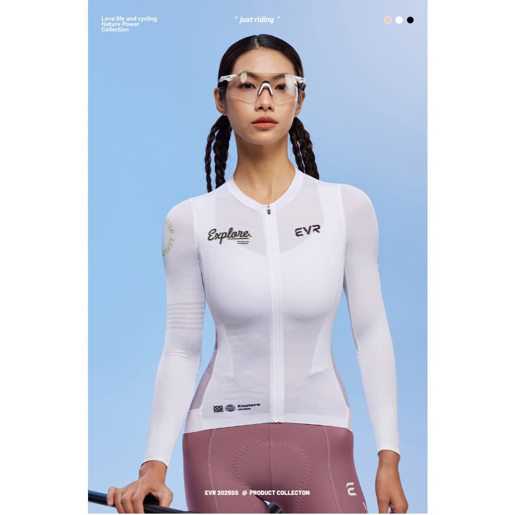 EVR camisa de ciclismo feminina dopamina manga comprida verão outono topo bicicleta estrada novo estilo mais magro olhar