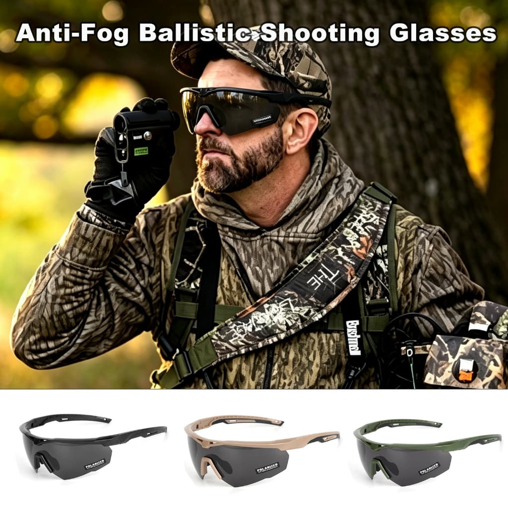 Óculos De Tiro Balísticos Antiembaçantes , Anti-Explosão Para Airsoft CS E Ciclismo Sol UV400 À Prova De Vento