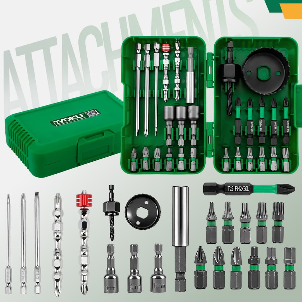 RYOKU Kit de Pontas Magnéticas 28 Peças – Conjunto Profissional para Chave de Fenda e Parafusadeira