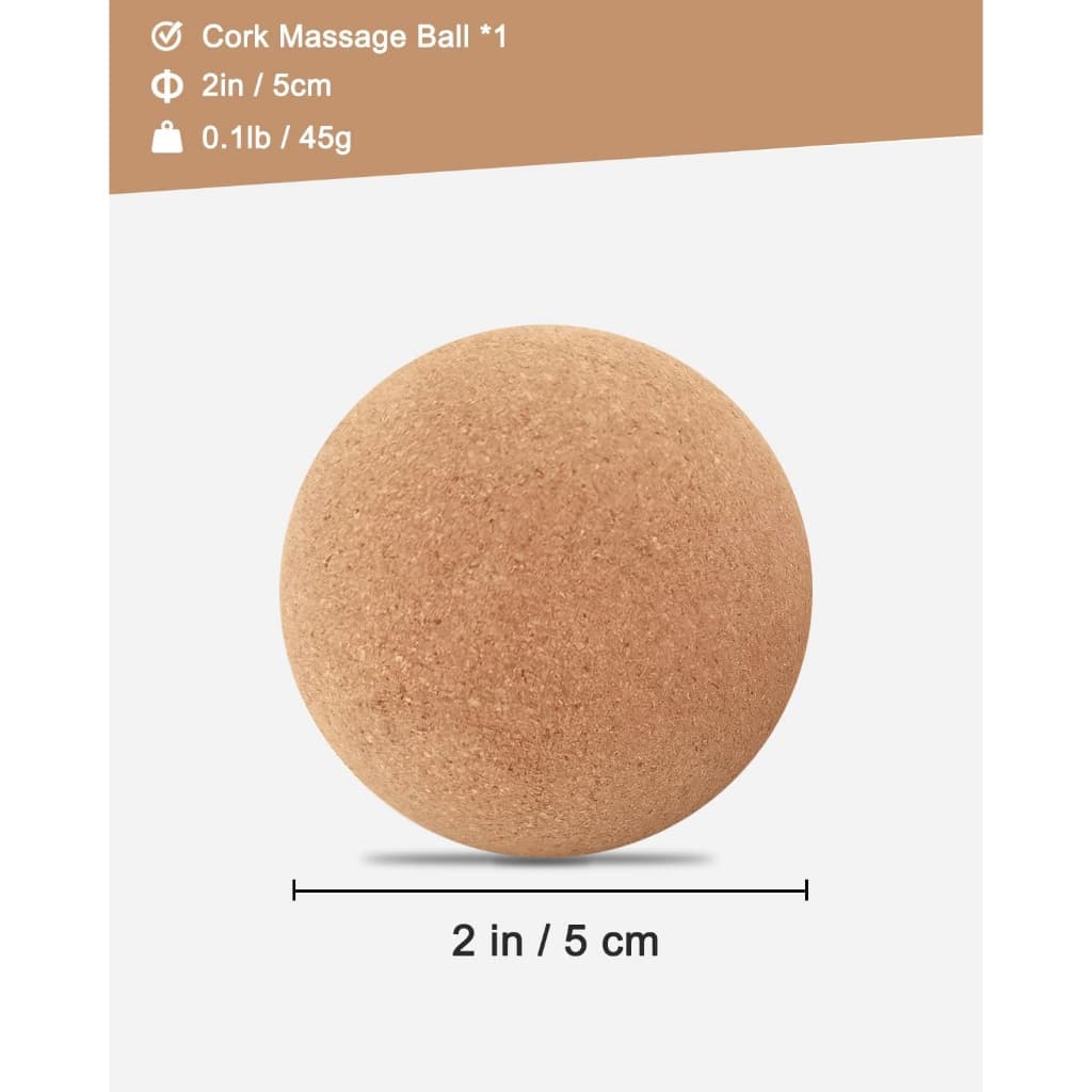 Bola de Massagem em Cortiça Natural Bola Miofascial Yoga Pilates Alívio de Tensão Muscular Ecológica