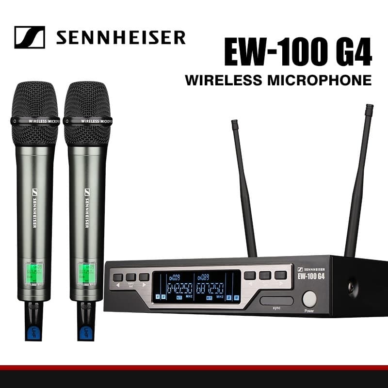 Conjunto de microfone sem fio UHF SENNHEISER EW100G4, portátil, qualidade de som de alta fidelidade, Anti-Roaring, adequ