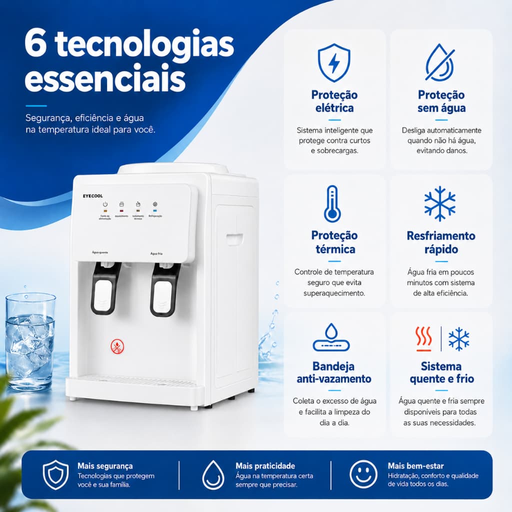 Bebedouro com Refrigeração e Aquecimento para Garrafões de 5L / 12L /20L 110V / 220V S9
