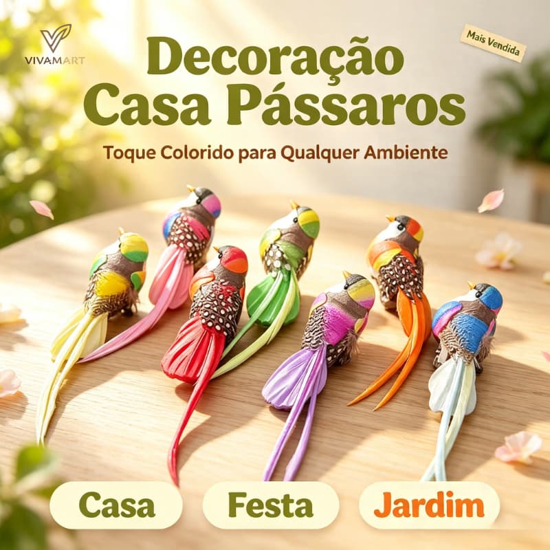Vivamart Pássaros Artificiais Fofos , Espuma Falsa , Simulação De Animais , Penas , Modelos De , Artesanato DIY , Decora