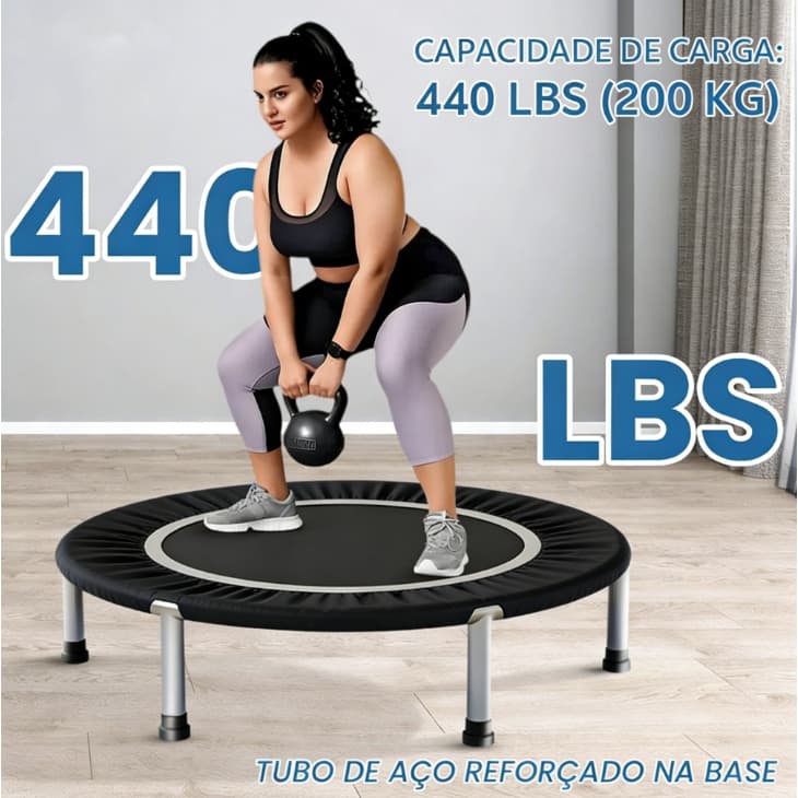 Trampolim Jump Profissional Com Capa Saia Diâmetro 1 M 200kg Mini Reforço Cama Elástica Elastica Academia