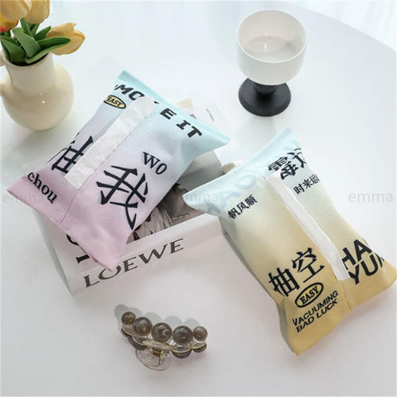 Tecido Criativo Texto Capa Saco De Armazenamento Mesa Escritório Quarto Sala Estar Decoração Lavável