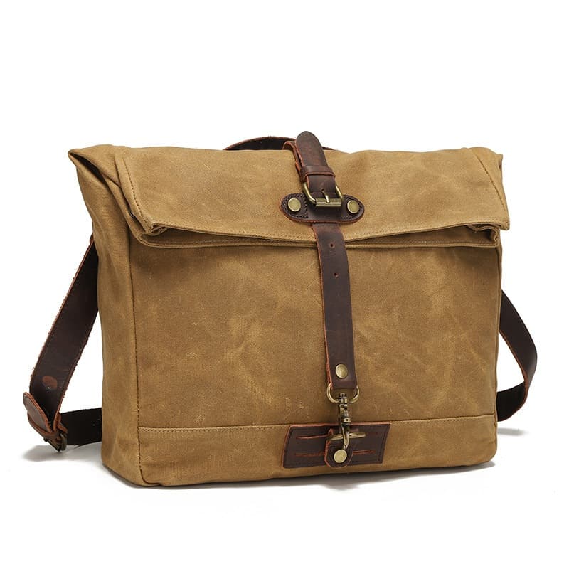 Bolsa De Ombro Masculina De Lona Retrô Maletas Masculinas De Couro Mensageiro Tipo Estilingue