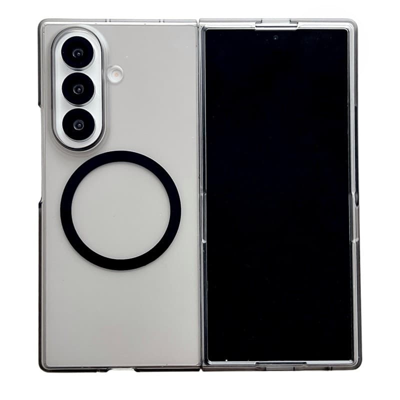 Capa Transparente De Carregamento Magnético Sem Fio Para Samsung Galaxy Z Fold 8 Ultra 7 6 5 4 3 Luxo Fosco Preto Dura P