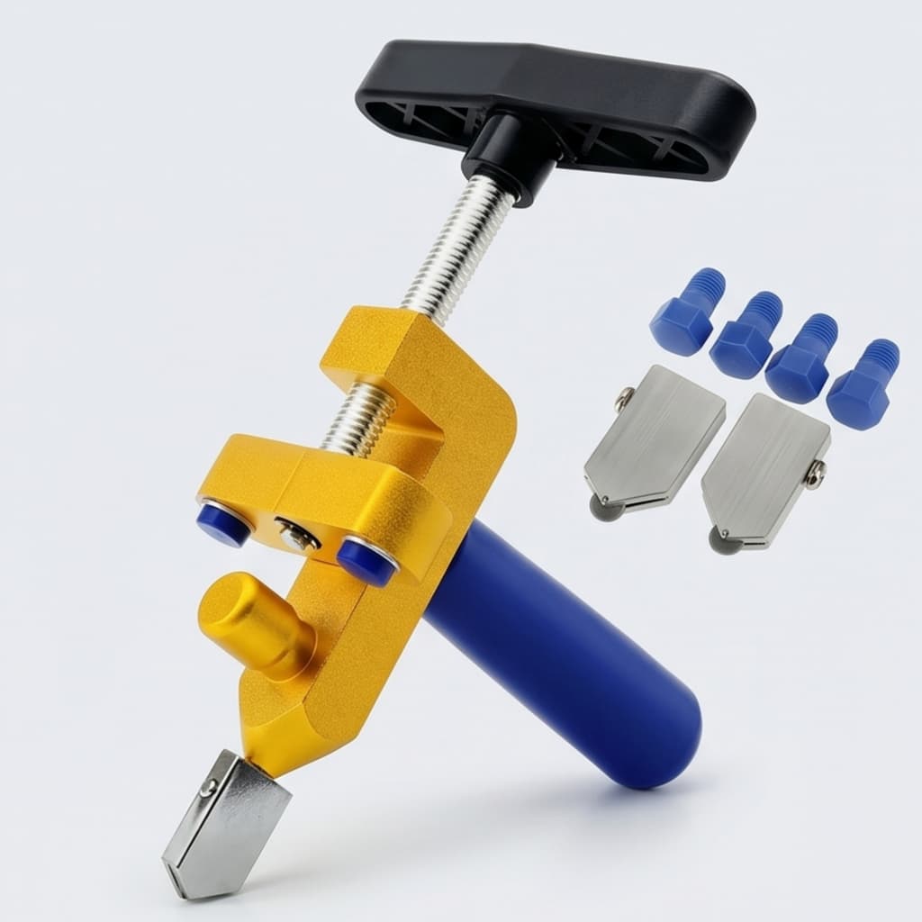 Cortador de Vidro Manual Profissional Ferramenta 2 em 1 para Cortar Vidro Azulejo Cerâmica com Alicate de Pressão
