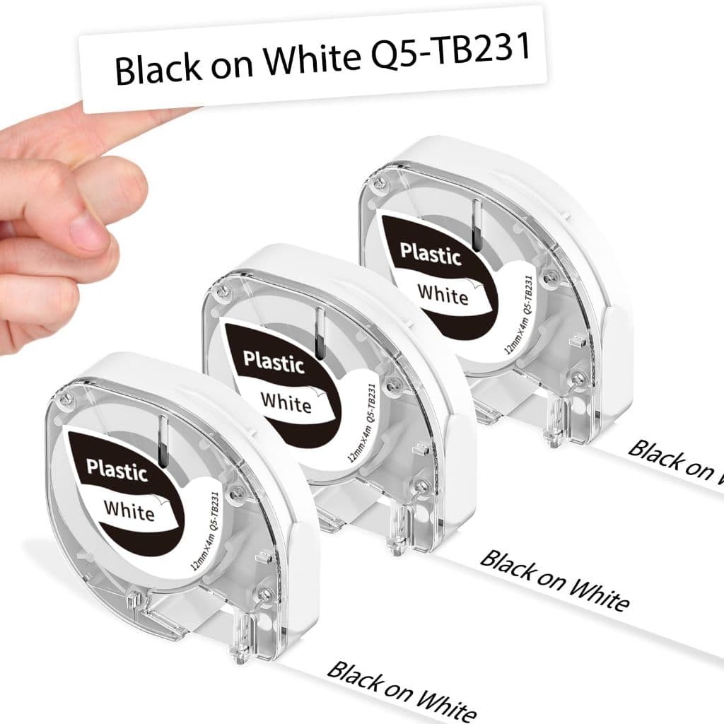 Fita/Recarga Para Fazer Etiquetas Plásticas Phoemo P12/P12Pro , 12 Mm x 4 M , 3 Pacotes