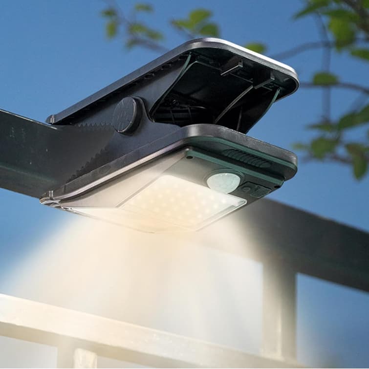 LED Solar Jardim Ao Ar Livre Luzes Clipe Luz À Prova Dwaterproof Água Sensor De Movimento Lâmpada Acampamento Recar