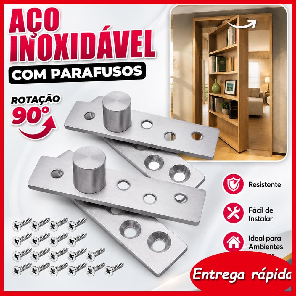 2PCS dobradiças giratórias de 90 graus aço inoxidável dobradiça oculta porta de madeira para armários de parede de porta