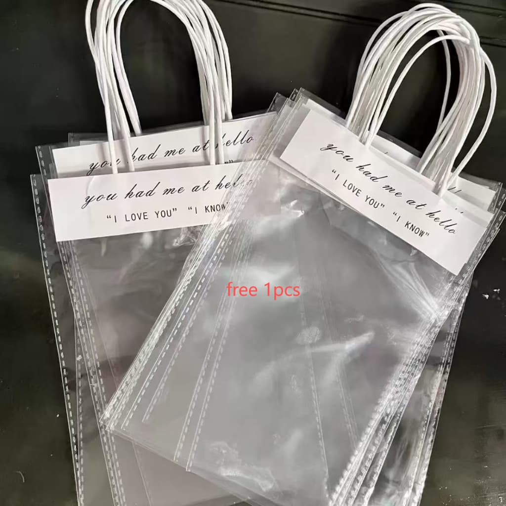 Saco de embalagem portátil transparente branco do brinquedo do saco de presente de opp para presentes