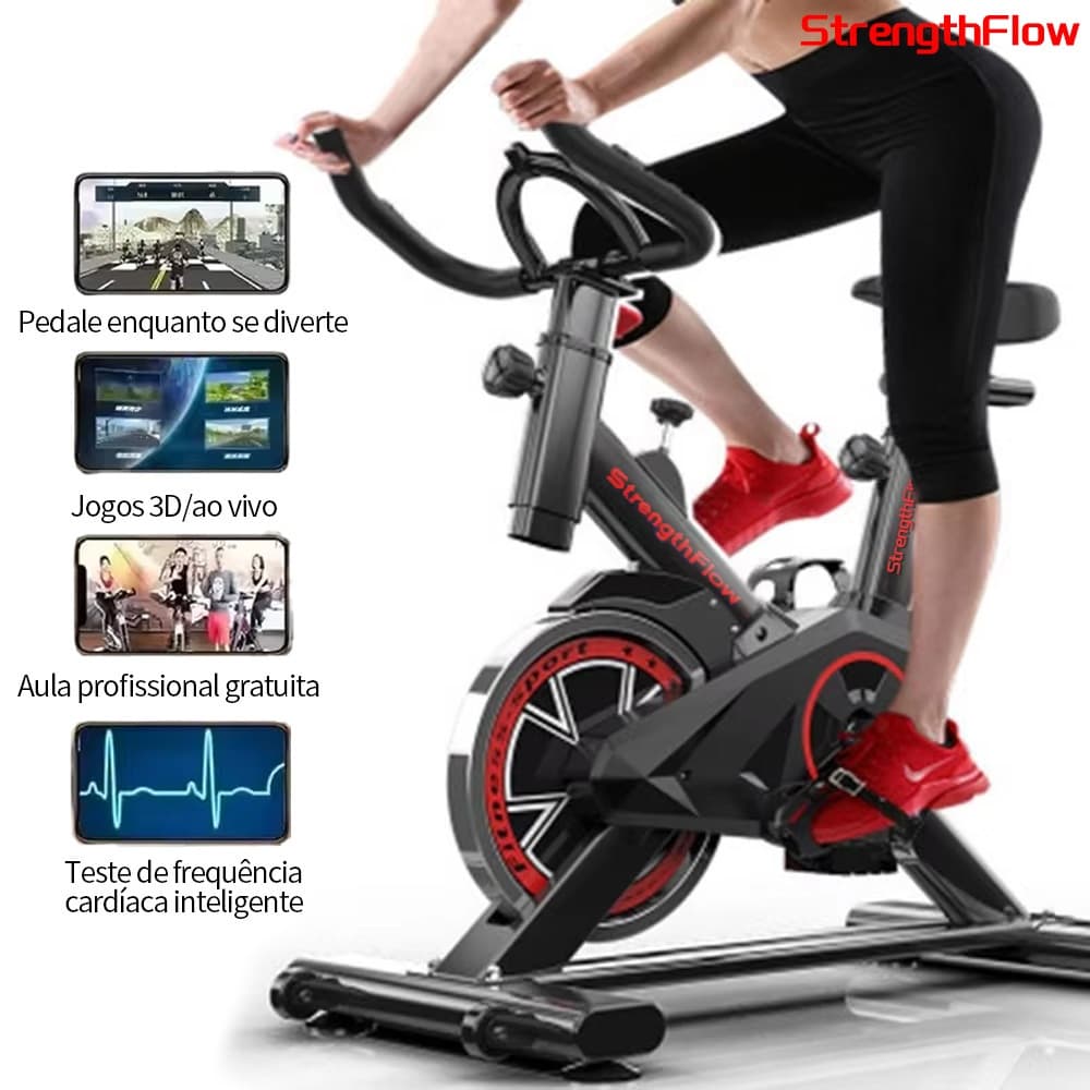 Bicicleta Spinning Ergométrica Para Exercícios Com Monitor Profissional Sport Suporta até 120kg
