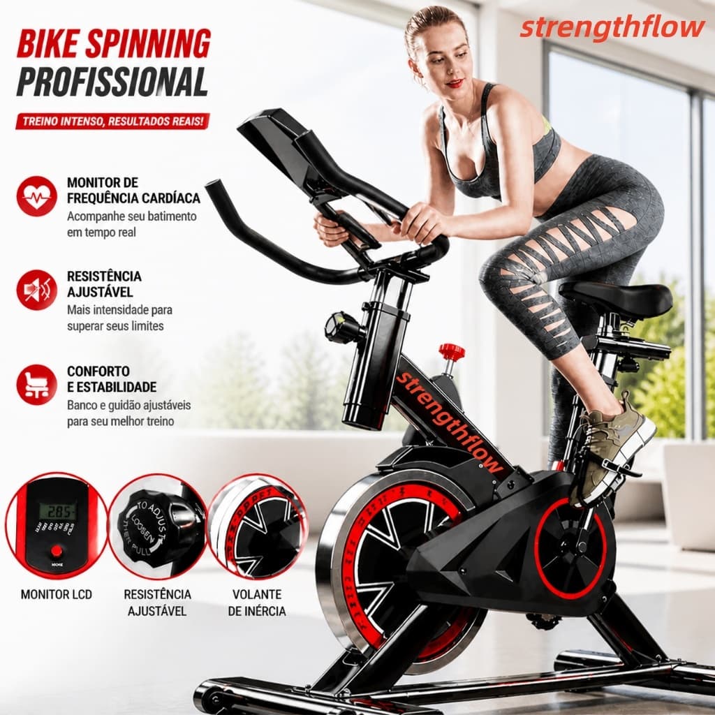 🔥Bicicleta Spinning Ergométrica Para Exercícios Com Monitor Profissional Sport Suporta até 150kg